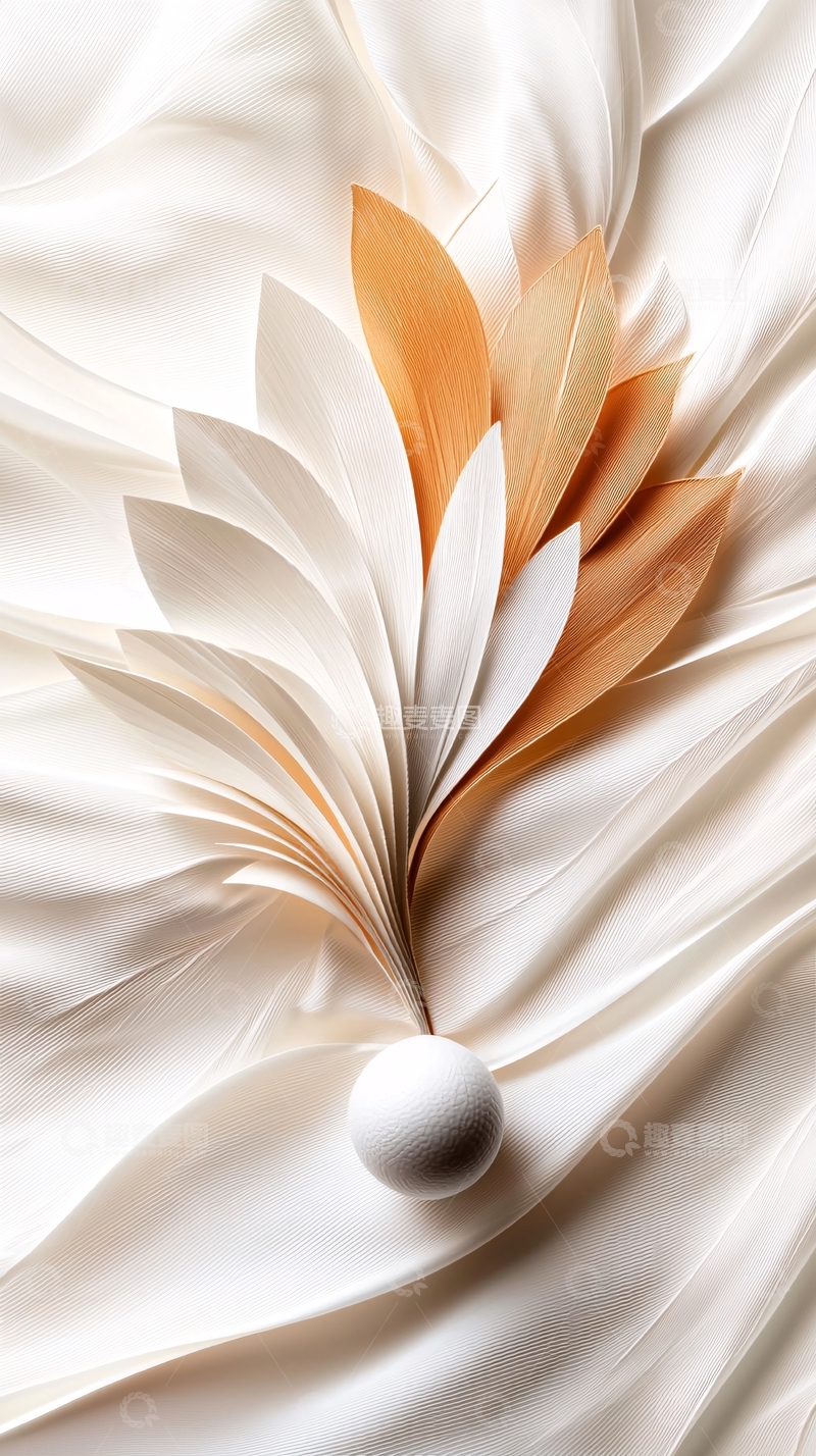 高清大图下载【趣麦麦图】丝绸上的羽毛艺术