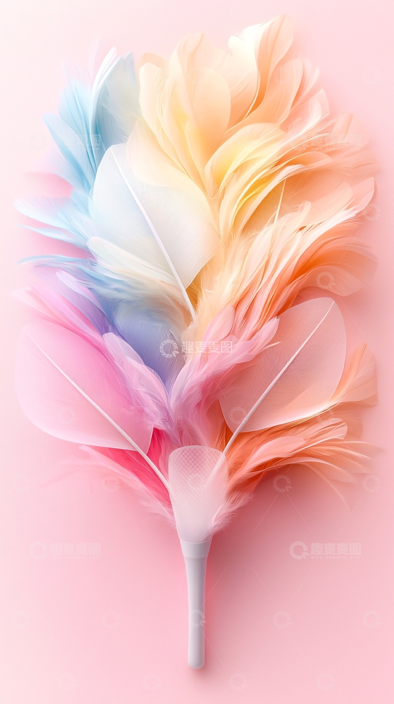 高清大图下载【趣麦麦图】彩色羽毛组成的艺术品