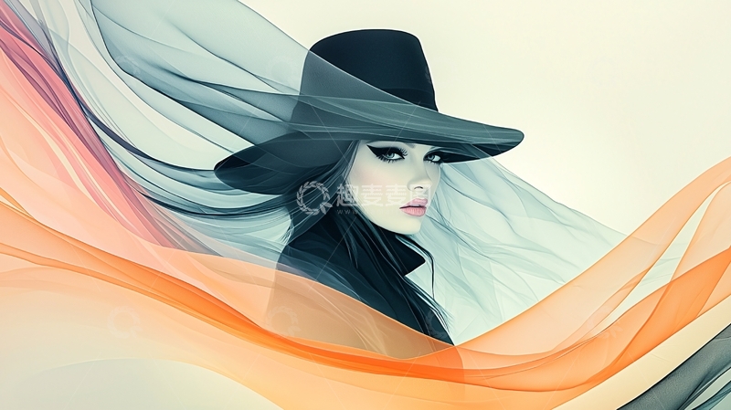 高清大图下载【趣麦麦图】-戴帽子的神秘女子