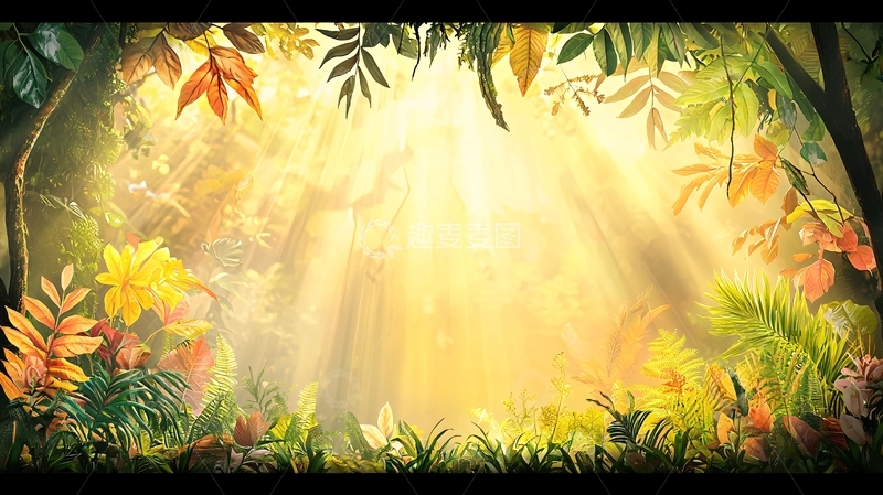 高清大图下载【趣麦麦图】阳光穿透树林形成的隧道