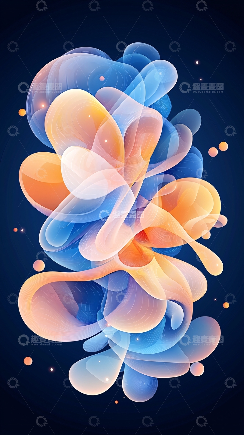 高清大图下载【趣麦麦图】抽象渐变水滴流动