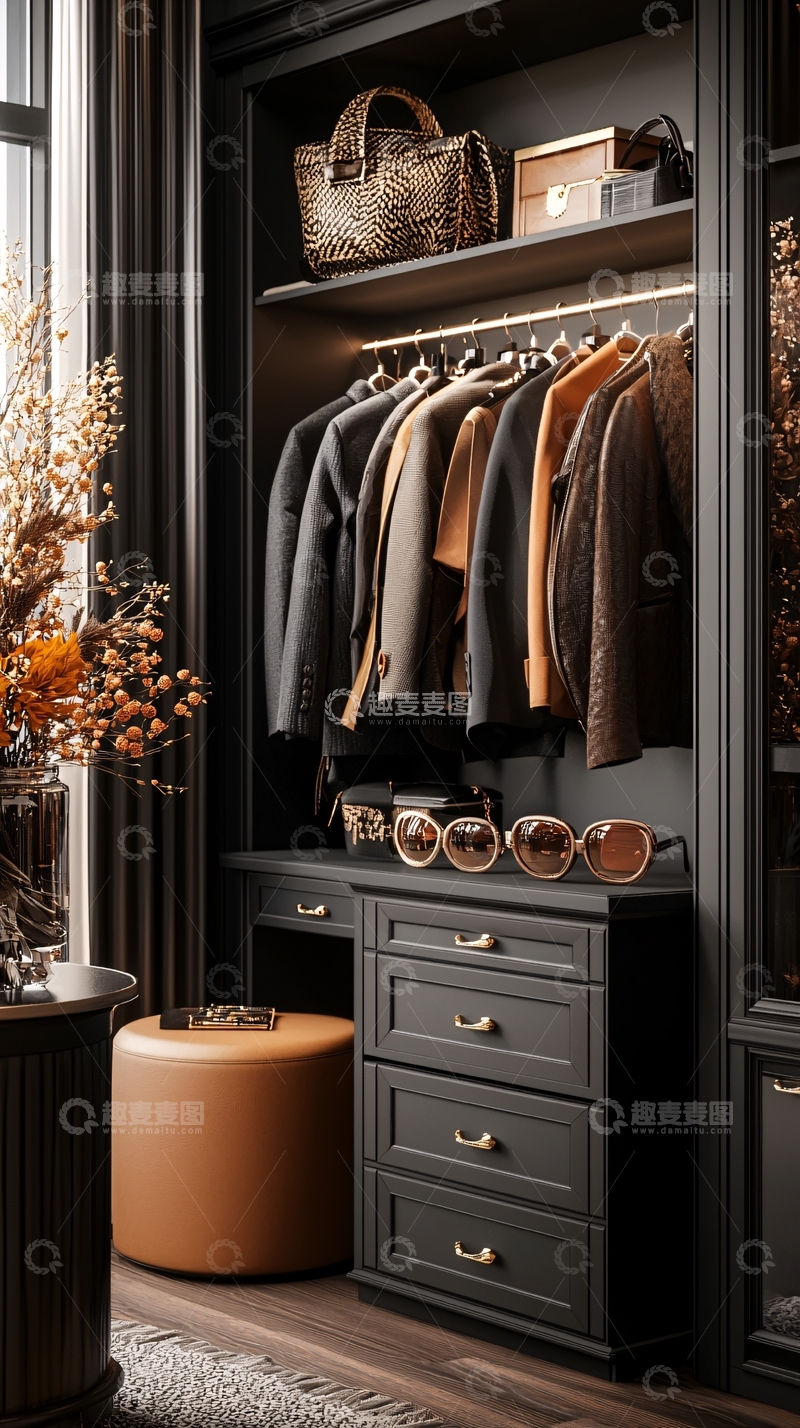 高清大图下载【趣麦麦图】豪华衣帽间高清图片