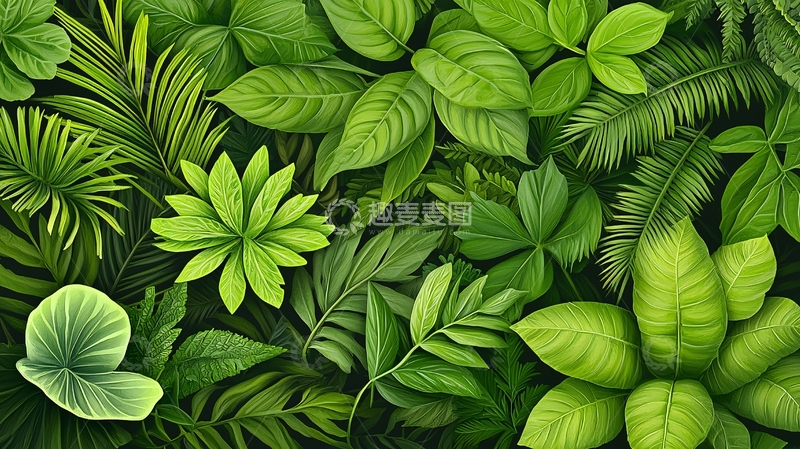 高清大图下载【趣麦麦图】茂盛的绿色植物背景