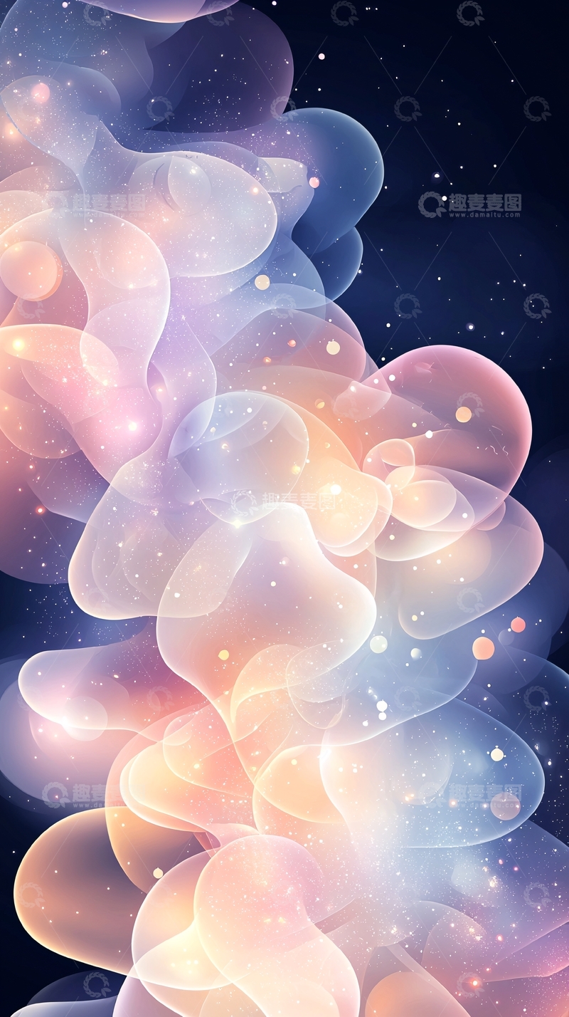 高清大图下载【趣麦麦图】梦幻气泡光晕背景