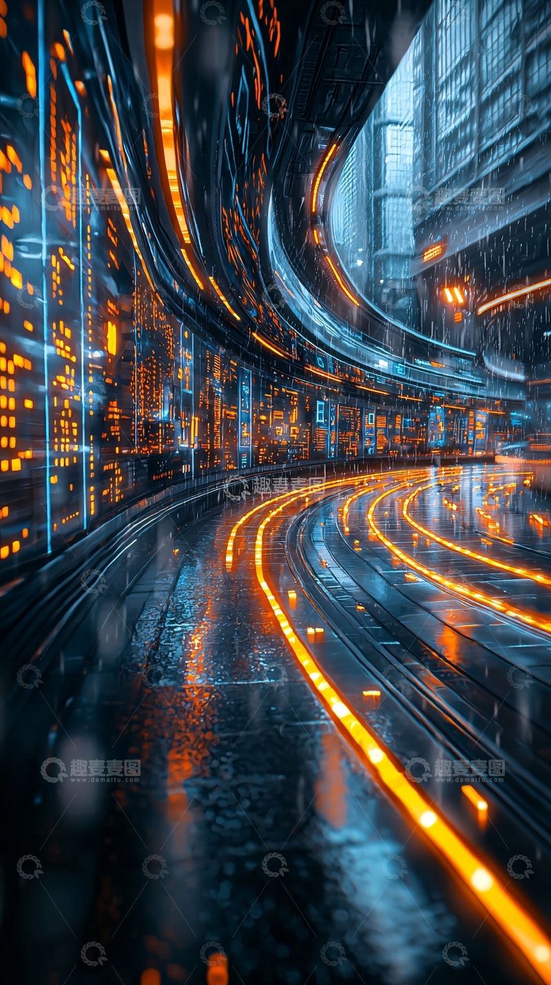 高清大图下载【趣麦麦图】未来城市科技感街道
