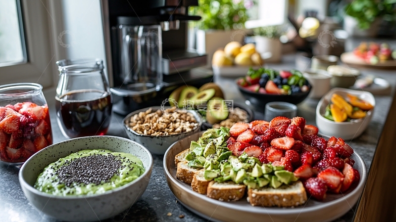 高清大图下载【趣麦麦图】健康早餐摆拍