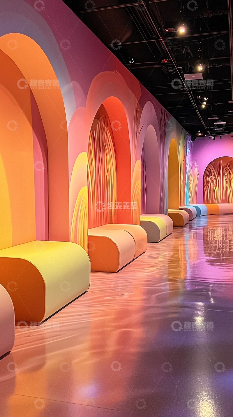 高清大图下载【趣麦麦图】多彩拱形长廊