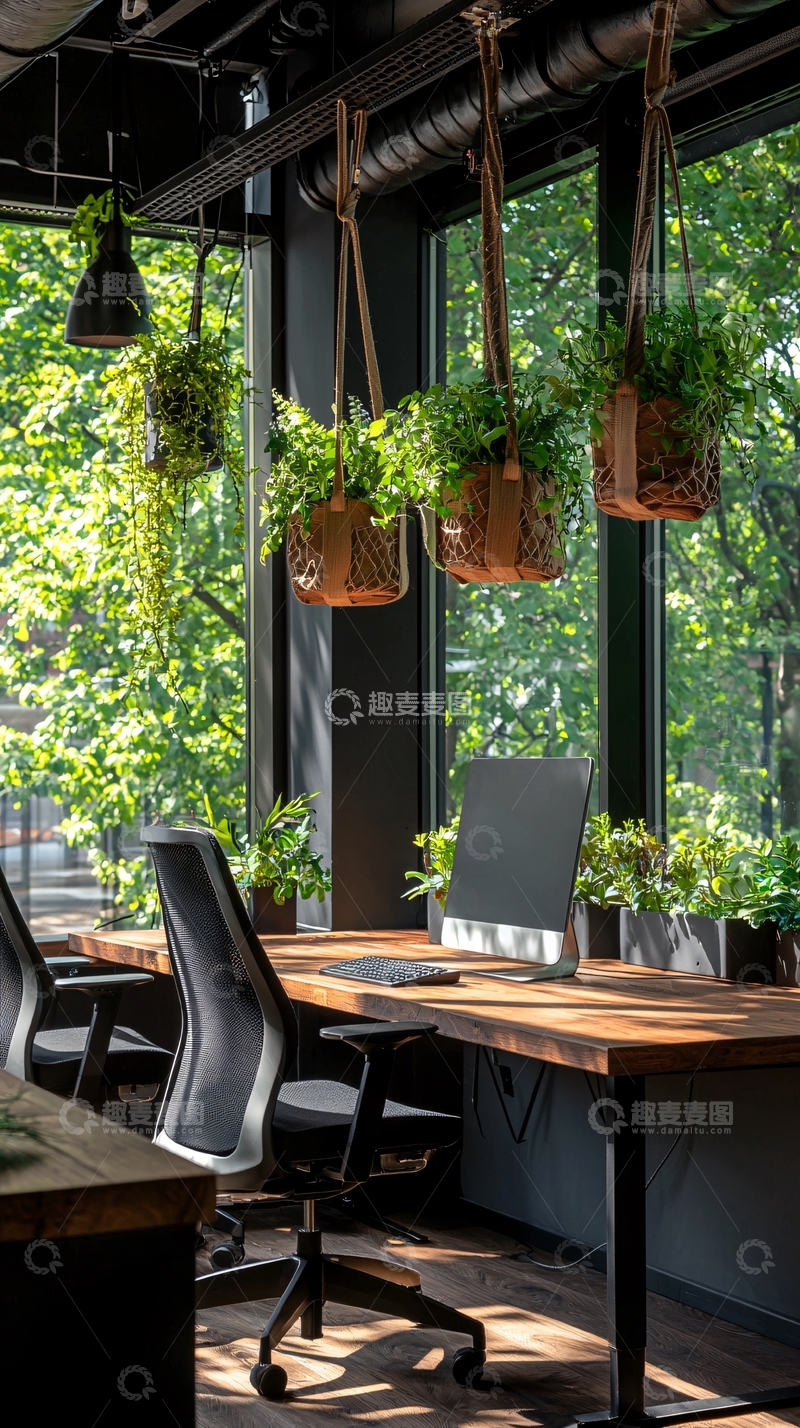高清大图下载【趣麦麦图】绿植环绕的办公室空间