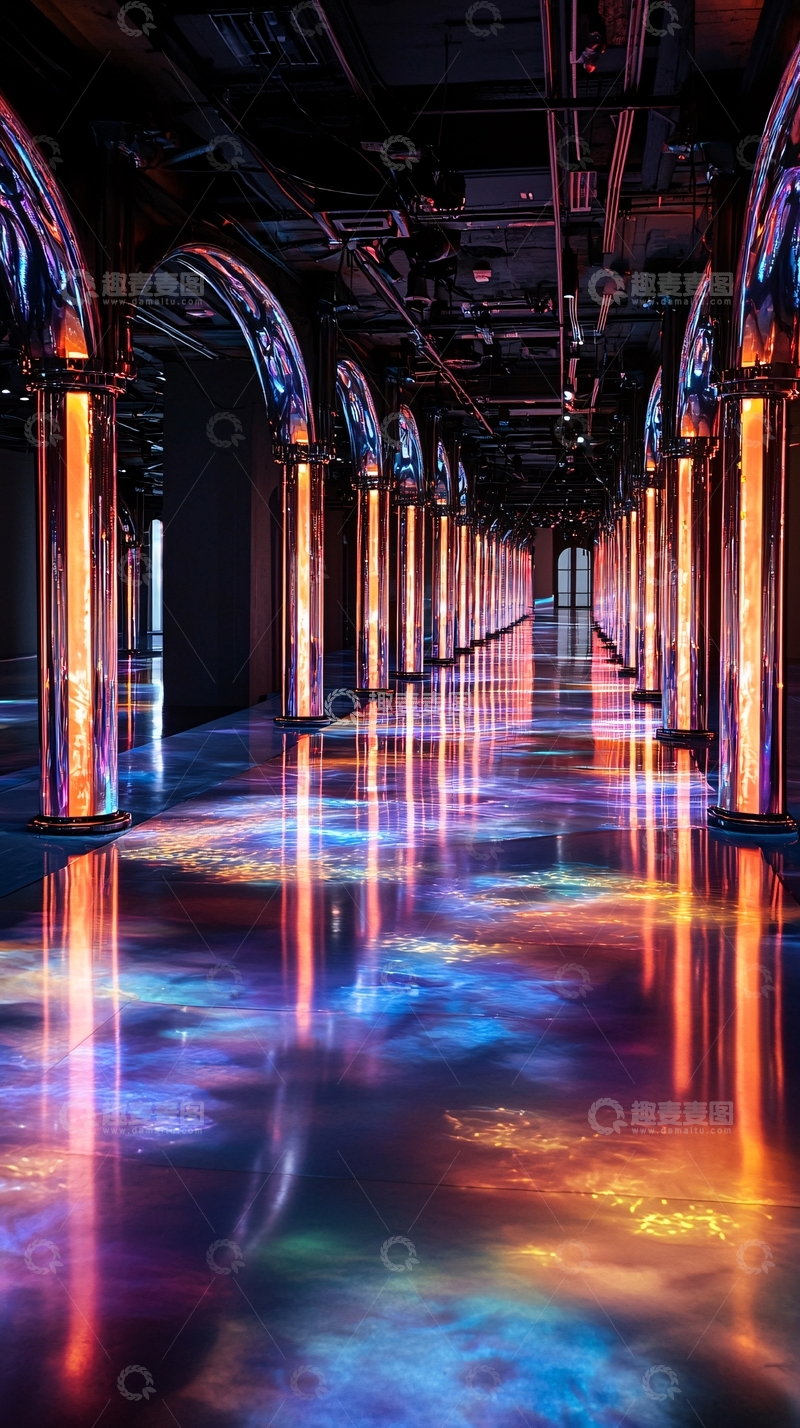 高清大图下载【趣麦麦图】未来感走廊高清图片