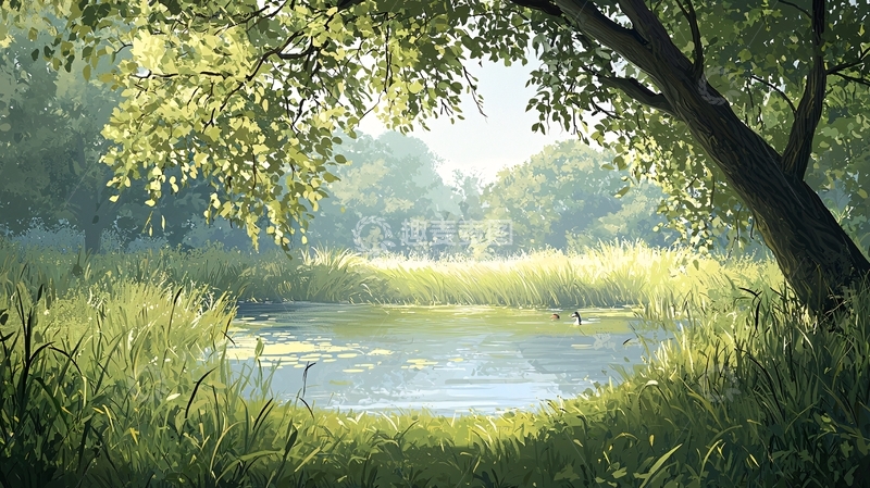 高清大图下载【趣麦麦图】绿树成荫高清图片