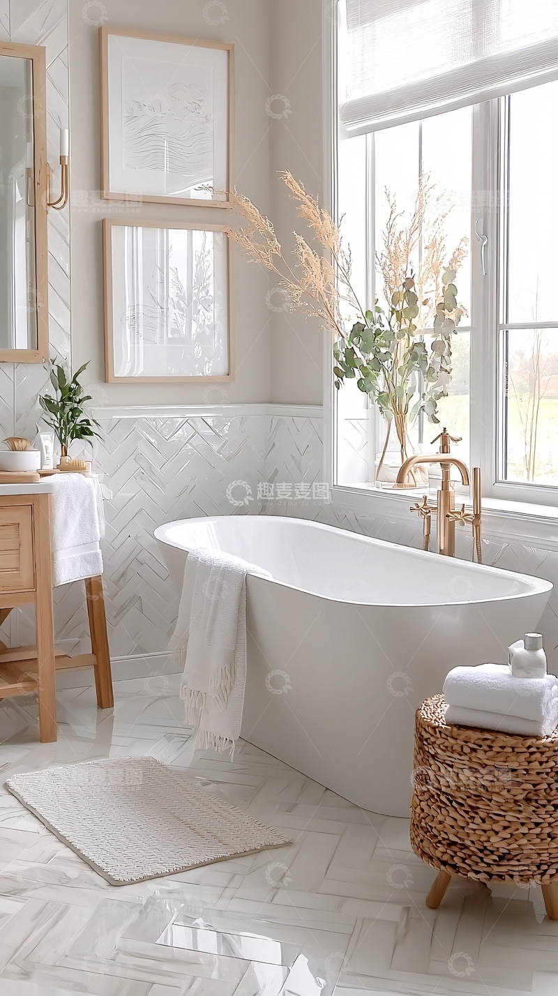 高清大图下载【趣麦麦图】清新简约的浴室