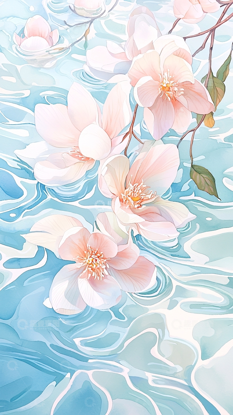 高清大图下载【趣麦麦图】水中花瓣高清图片