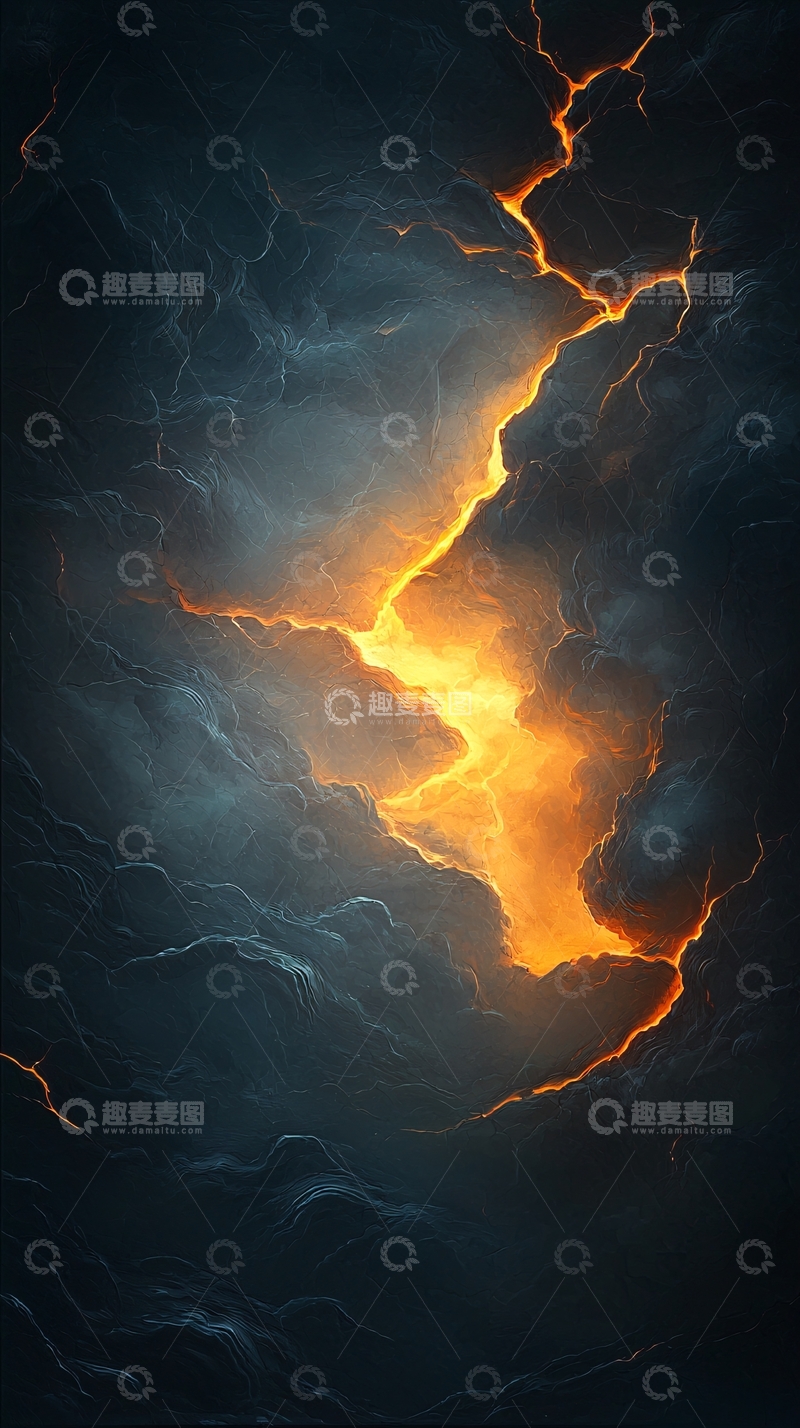 高清大图下载【趣麦麦图】能量闪电穿透云层