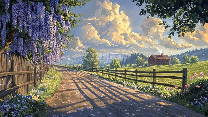 高清大图下载【趣麦麦图】乡村风景油画