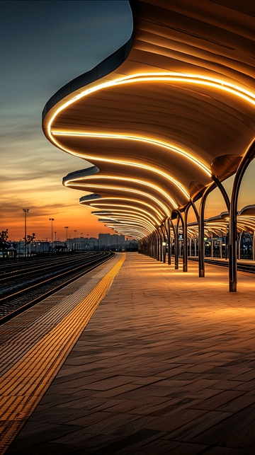 未来主义火车站台