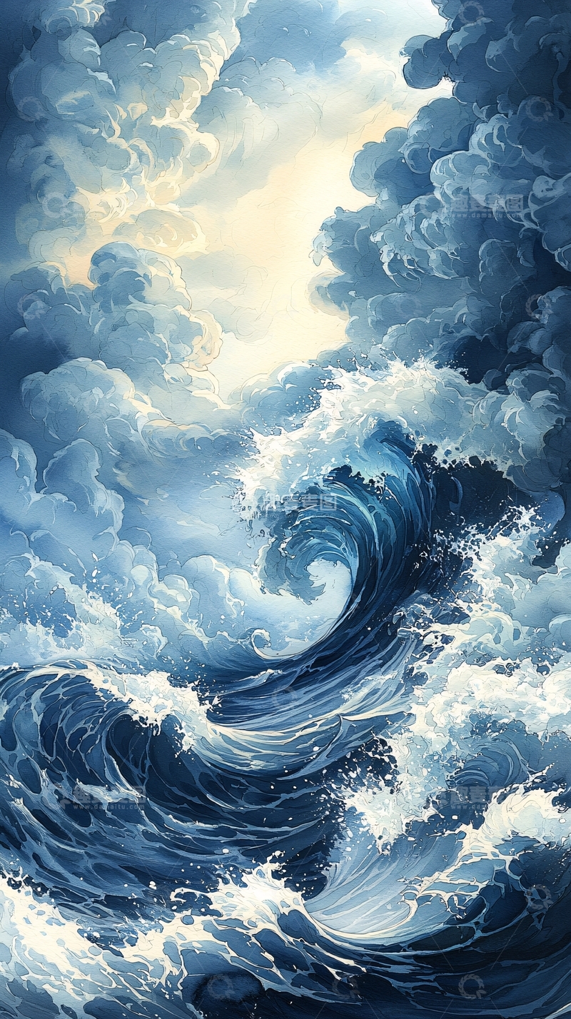 高清大图下载【趣麦麦图】波涛汹涌的天空之海