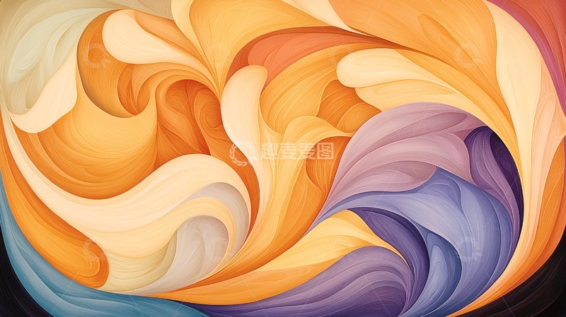 高清大图下载【趣麦麦图】抽象水彩漩涡图案