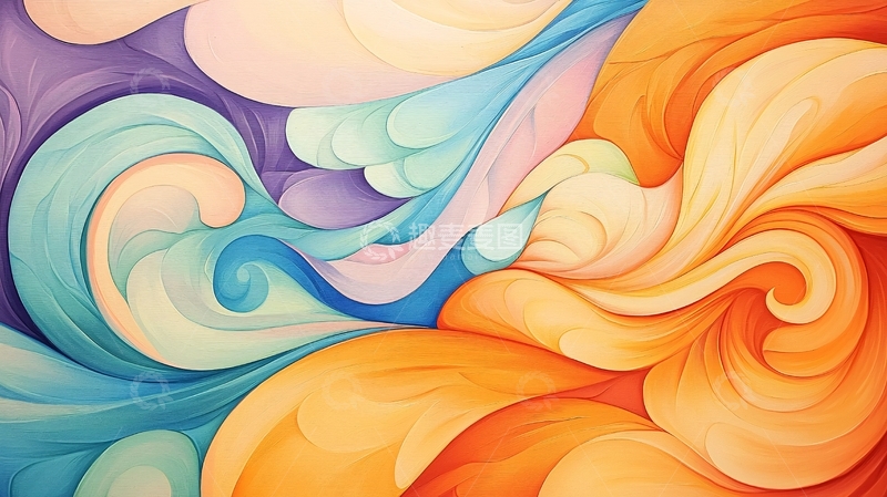 高清大图下载【趣麦麦图】抽象色彩漩涡