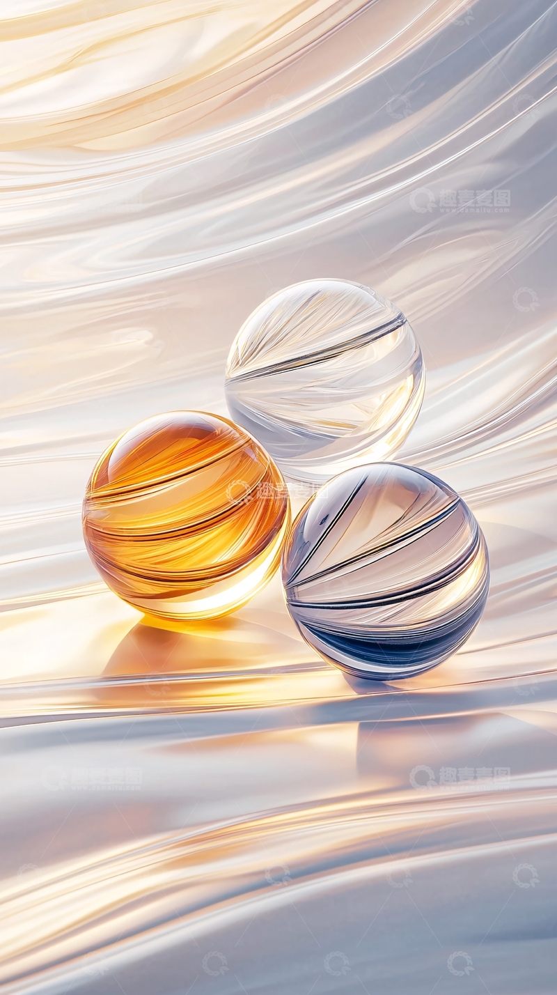 高清大图下载【趣麦麦图】晶莹剔透的玻璃球体