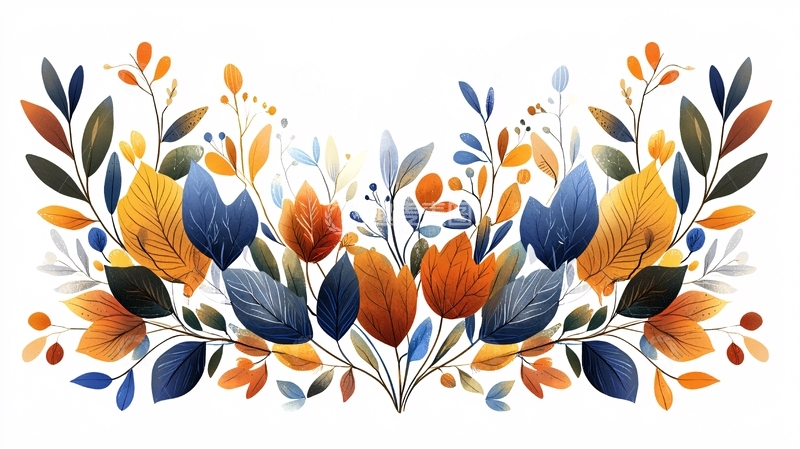 高清大图下载【趣麦麦图】花卉植物对称排列图案