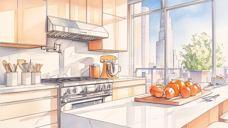 高清大图下载【趣麦麦图】明亮厨房场景