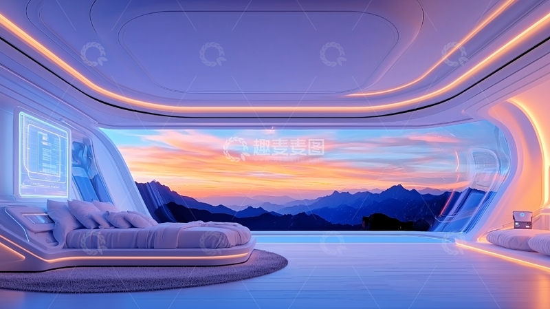 高清大图下载【趣麦麦图】未来主义卧室