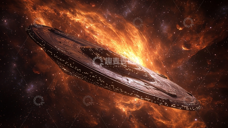 高清大图下载【趣麦麦图】宇宙飞船穿越星云