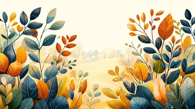 高清大图下载【趣麦麦图】花草水彩画意境背景