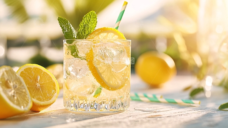 高清大图下载【趣麦麦图】冰镇柠檬薄荷饮品