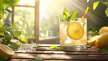 柠檬冰饮与阳光