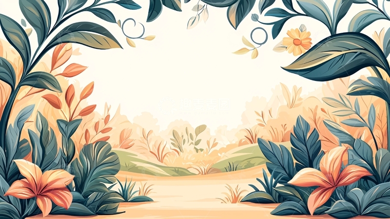 高清大图下载【趣麦麦图】清新植物背景墙