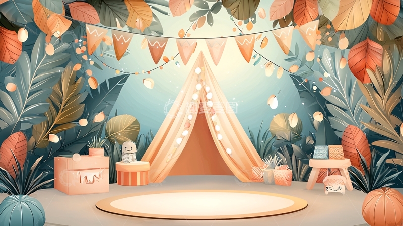 高清大图下载【趣麦麦图】儿童帐篷背景
