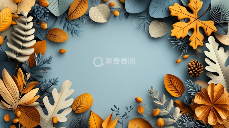 高清大图下载【趣麦麦图】秋季主题边框