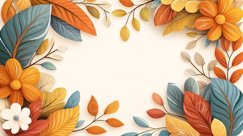 高清大图下载【趣麦麦图】秋叶与花卉高清图片