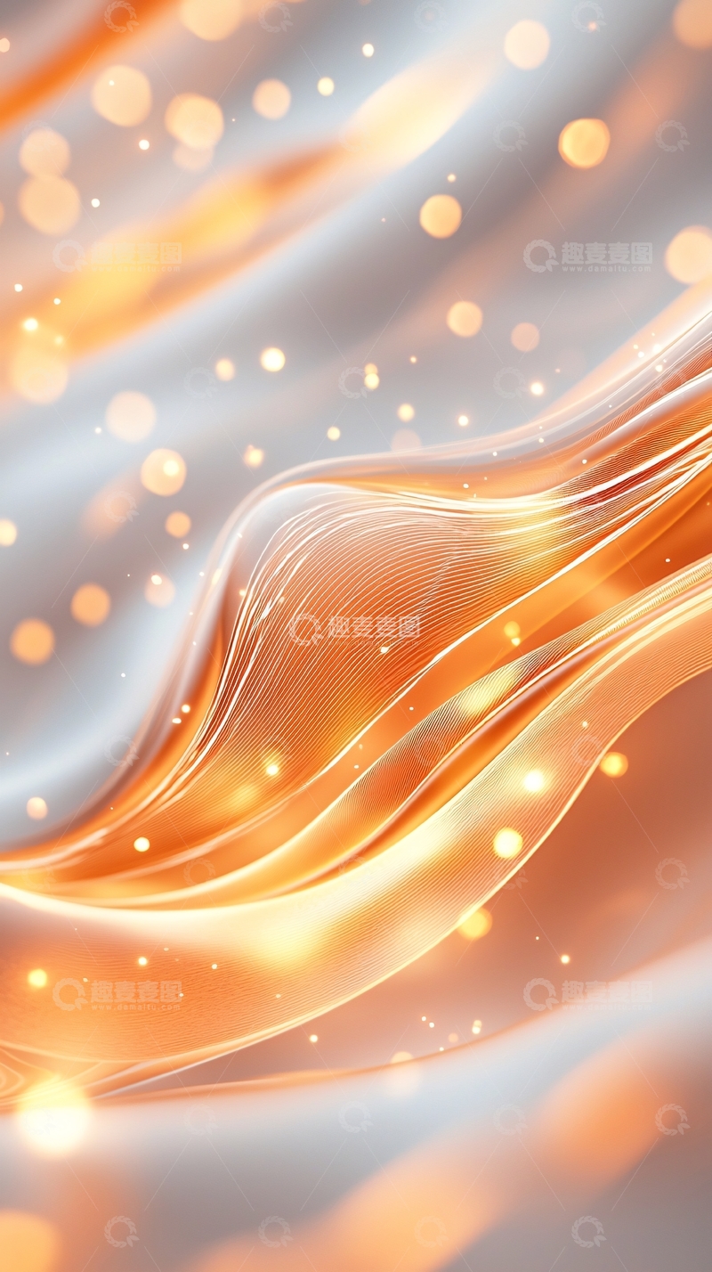 高清大图下载【趣麦麦图】金色光晕丝绸纹理背景