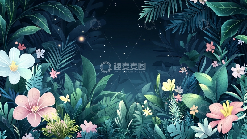 高清大图下载【趣麦麦图】热带植物花卉繁茂