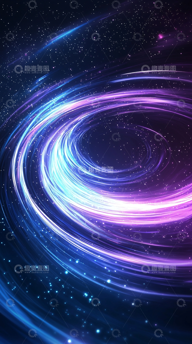 高清大图下载【趣麦麦图】梦幻星空漩涡背景