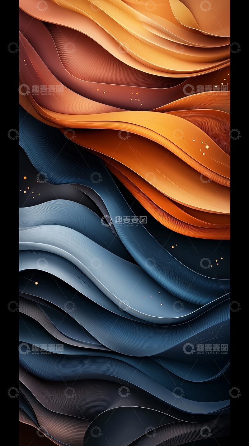 高清大图下载【趣麦麦图】抽象曲线渐变壁纸