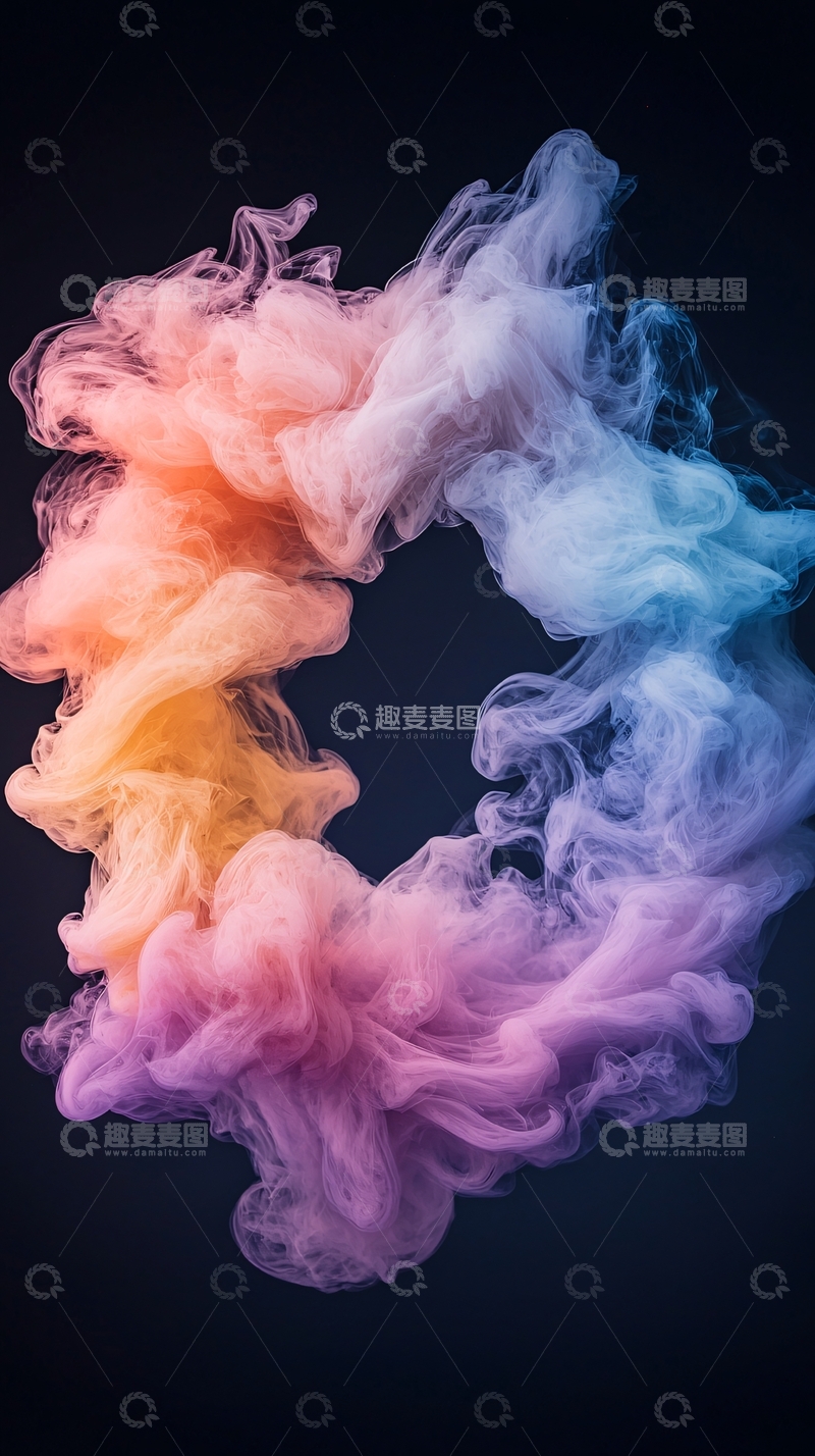 高清大图下载【趣麦麦图】彩色烟雾形成漩涡