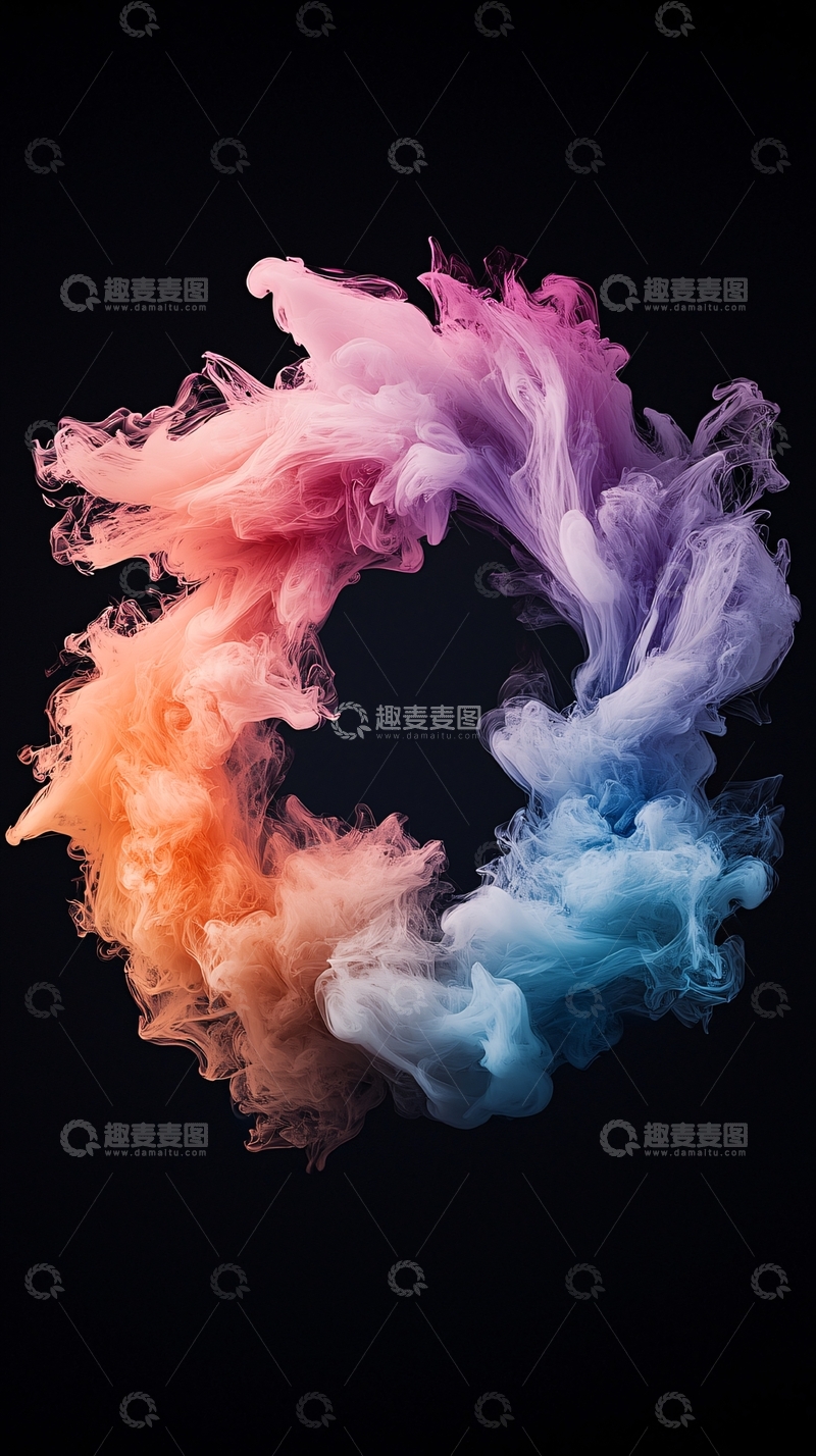 高清大图下载【趣麦麦图】彩色烟雾环绕