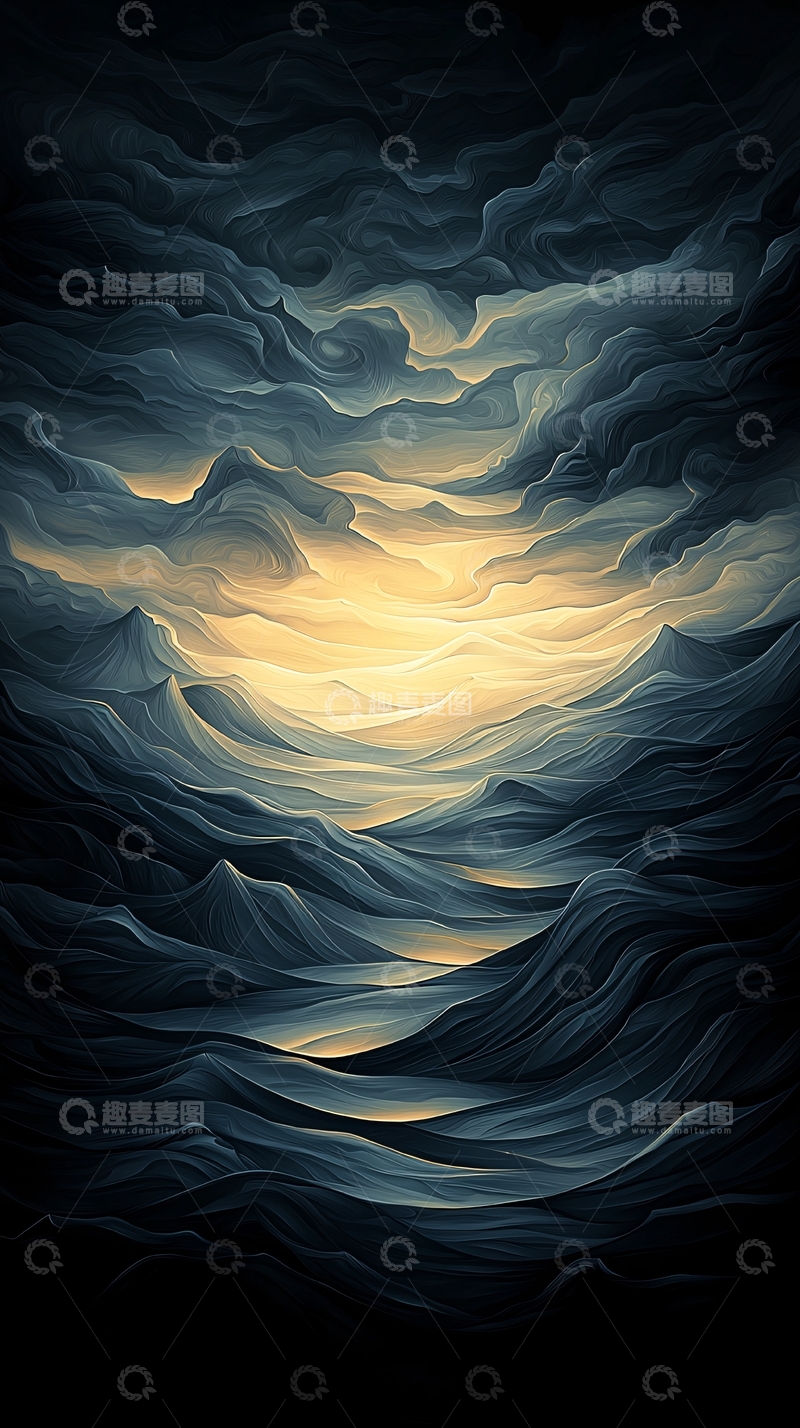 高清大图下载【趣麦麦图】暗色调天空金色光芒风景