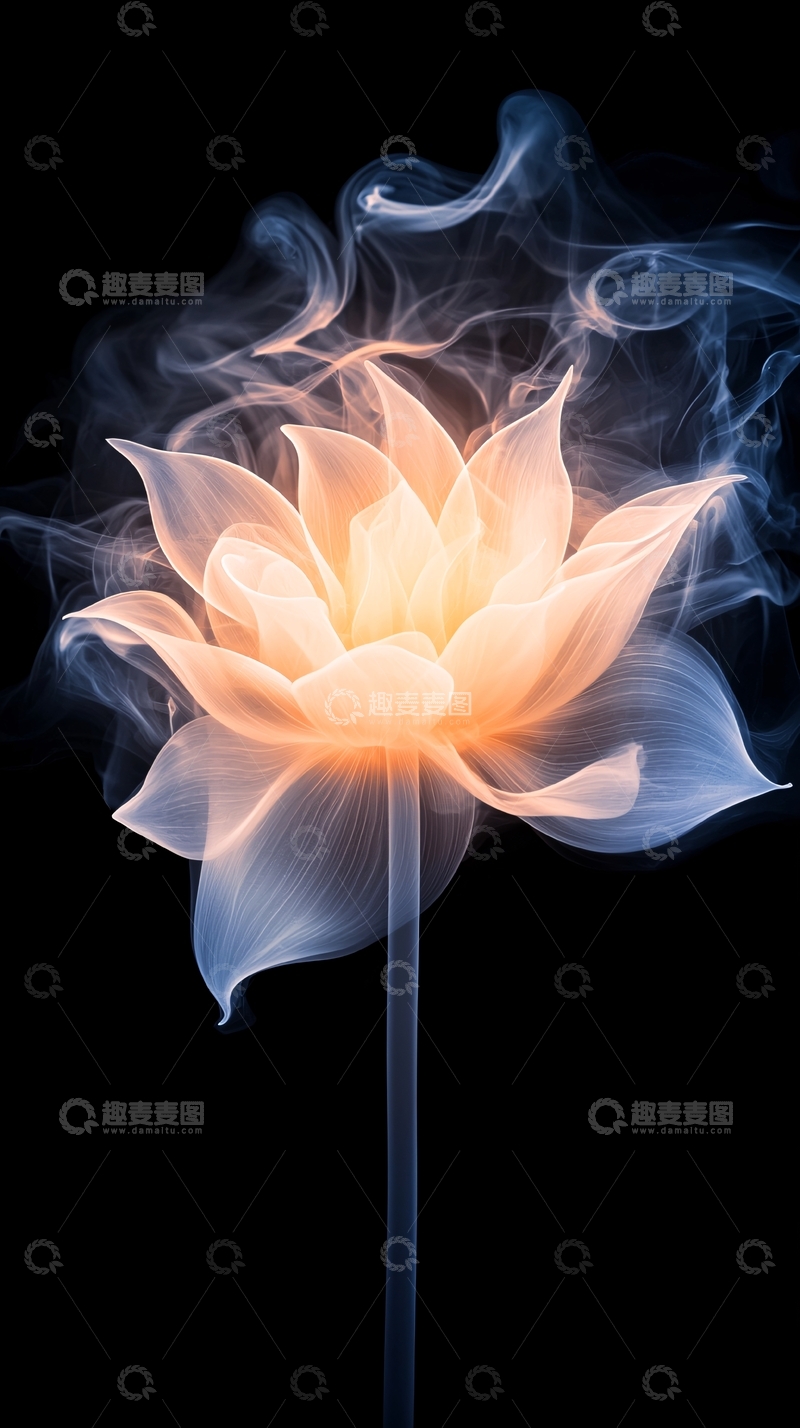 高清大图下载【趣麦麦图】烟雾莲花绽放