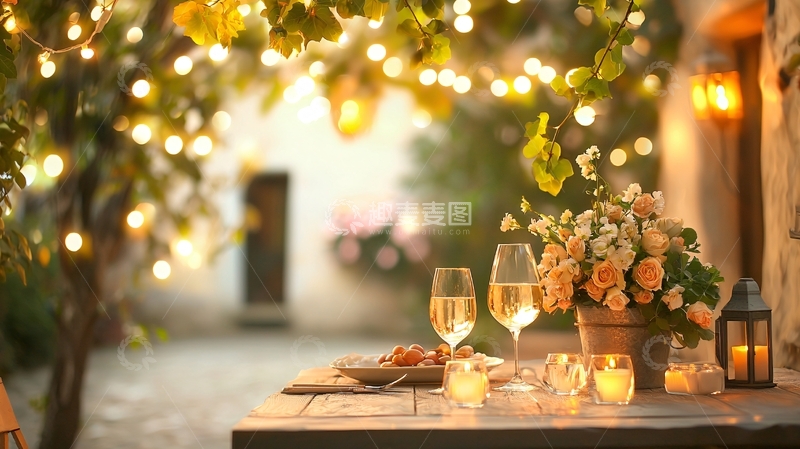 高清大图下载【趣麦麦图】浪漫夜晚的餐桌布置