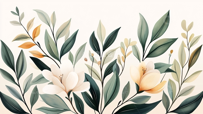 高清大图下载【趣麦麦图】植物花卉图案背景