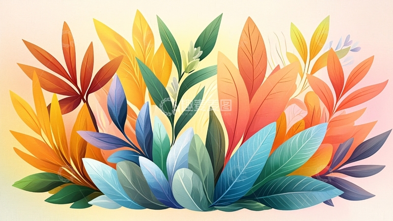 彩色叶子组合