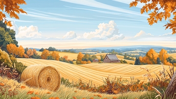 秋收时节的田野风光