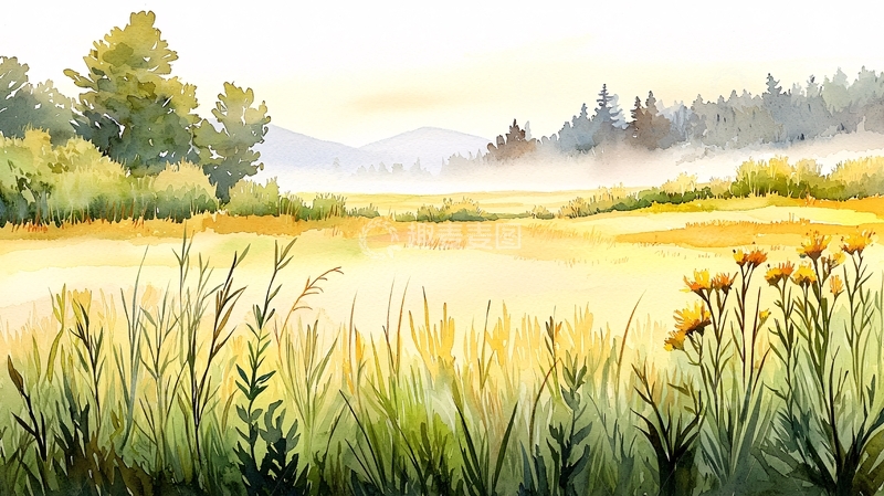 高清大图下载【趣麦麦图】水彩风景画高清图片