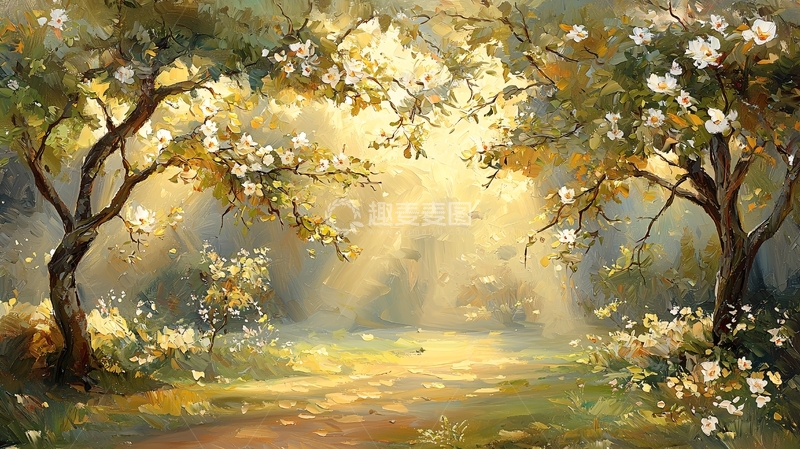 高清大图下载【趣麦麦图】阳光穿过树林