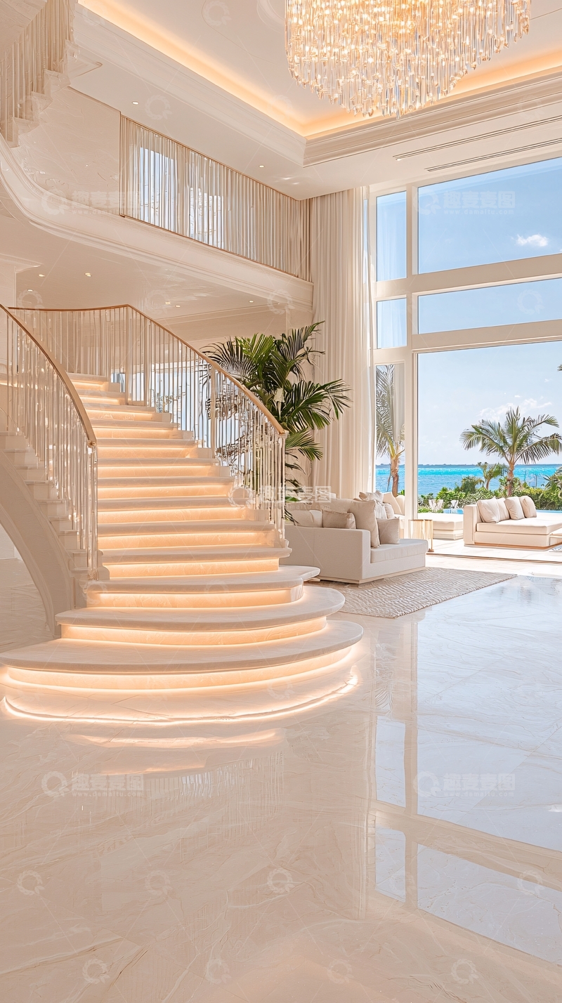 高清大图下载【趣麦麦图】豪华海景别墅内景
