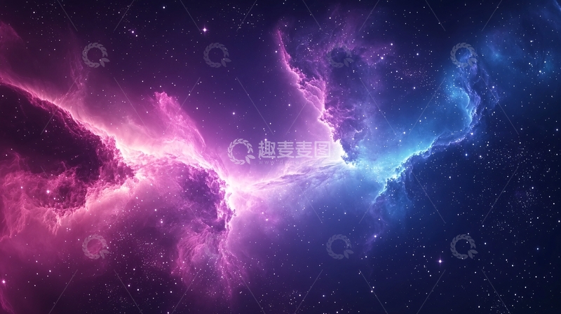 高清大图下载【趣麦麦图】紫色蓝色交织的星云